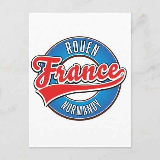 Rouen Normandy Frankreich Retrologo Postkarte (Vorderseite)