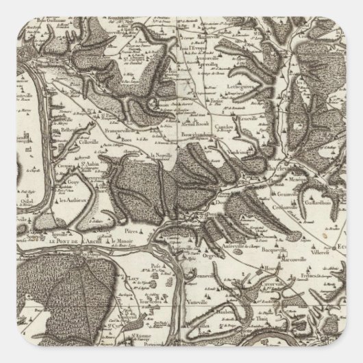 Rouen Quadratischer Aufkleber (Vorderseite)