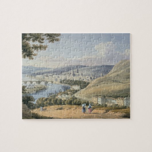 Rouen von Mont Sainte-Catherine (w/c auf Papier) Puzzle (Horizontal)