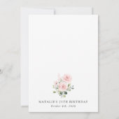 Rouge Blumen, rosa Blumen, Boho, Geburtstag Einladung (Rückseite)