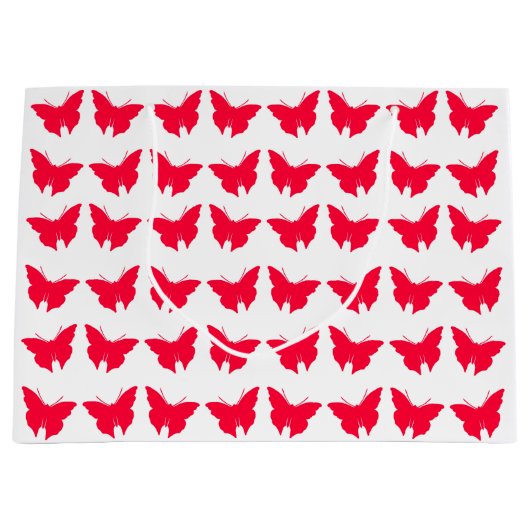Rouge Bold Mod Butterflies Große Geschenktüte (Vorderseite)