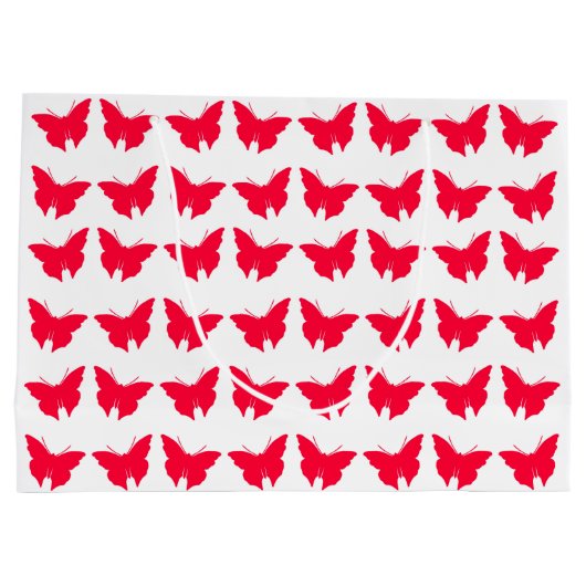 Rouge Bold Mod Butterflies Große Geschenktüte (Rückseite)