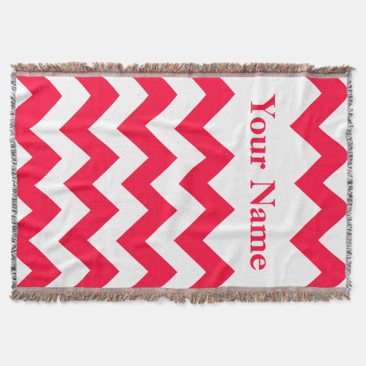 Rouge Bold Zickzack mit individuelle Name Decke (Vorderseite)