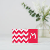 Rouge Bold Zickzack Monogram Business Card Visitenkarte (Stehend Vorderseite)