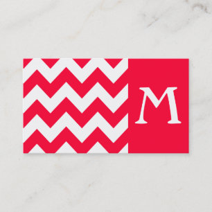 Rouge Bold Zickzack Monogram Business Card Visitenkarte