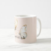 Rouge-Creme-Schmetterlinge Kaffeetasse (VorderseiteRechts)