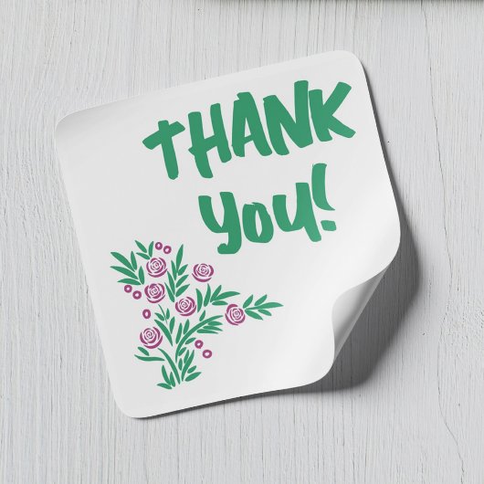 Rouge Floral Quadratischer Aufkleber