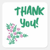 Rouge Floral Quadratischer Aufkleber (Vorderseite)