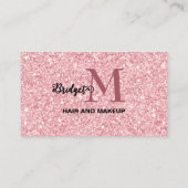 Rouge Glitter Haar Make-up Monogramm Logo Visitenkarte (Rückseite)