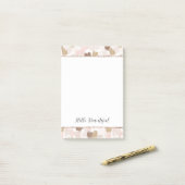 Rouge Glitter Rosa Creme Braun Herzen Post-it Klebezettel (Auf Schreibtisch)