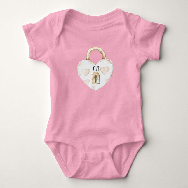 Rouge-Herz-Verschluss Baby Strampler (Vorderseite)