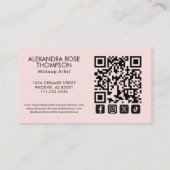 Rouge-Make-up-Artist-QR-Code-Social-Icon Visitenkarte (Rückseite)
