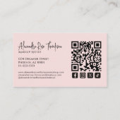 Rouge Makeup-Artist QR-Code Social Icon Visitenkarte (Rückseite)