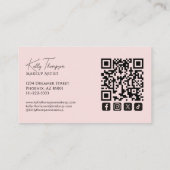 Rouge Makeup-Artist QR-Code Social Icon Visitenkarte (Rückseite)