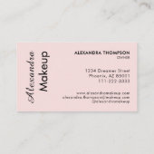 Rouge Pink Schwarzes Skript Foto Makeup  Visitenkarte (Rückseite)