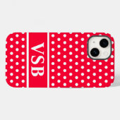 Rouge Red Polka Dots Case-Mate iPhone Hülle (Rückseite (Horizontal))
