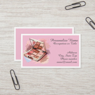 Rouge-Rosa Kosmetik-Make-up-Palette Personalisiert Visitenkarte