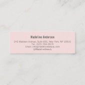 Rouge Rosa Schwarz Schrift Foto Makeup Mini Visitenkarte (Rückseite)