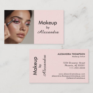 Rouge Rosa Schwarze Schrift Foto Make-up  Visitenkarte
