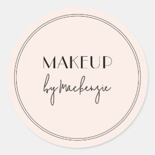 Rouge Rosa Schwarzes Makeup-Salon Runder Aufkleber