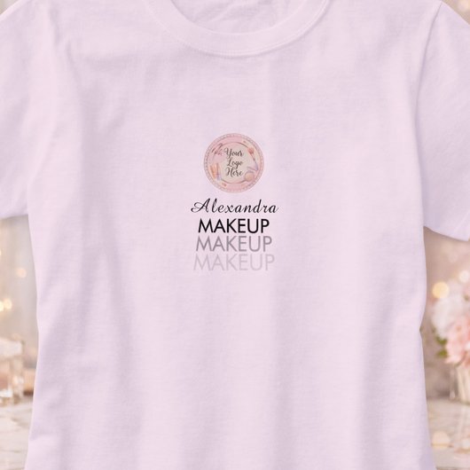 Rouge-Schrift-Logo-Makeup-Mitarbeiter T-Shirt