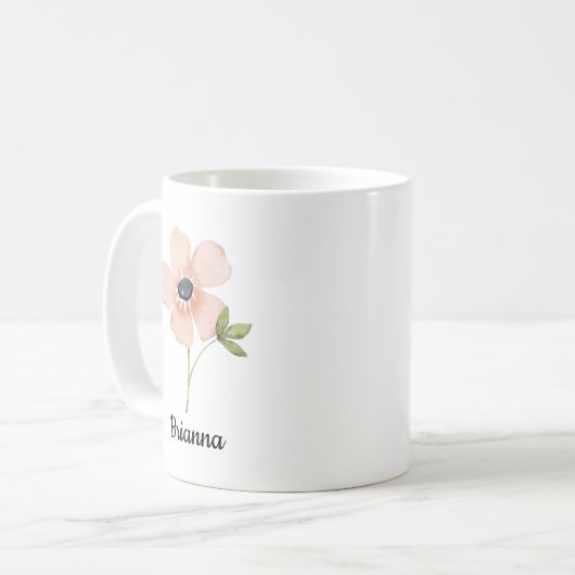 Rouge-Wasserfarben-Blume Name Kaffeetasse (Vorderseite Links)