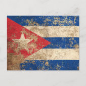 Rough Aged Vintage Cuban Flag Postkarte (Vorderseite)