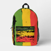 Rough and Rugged Rasta Stripe Cut and Sew Bag Bedruckter Rucksack (Vorderseite)