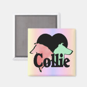 Rough and Smooth Collie Gips Magnet (Vorderseite/Rückseite)
