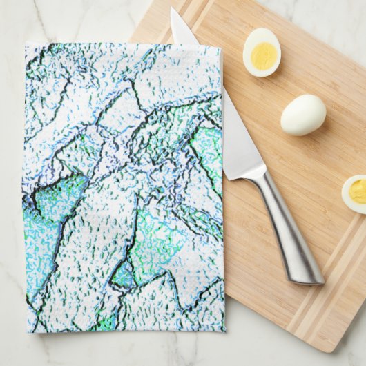 Rough as stone, in einer Mischung aus Zyan und Min Geschirrtuch (Viertel Falte)