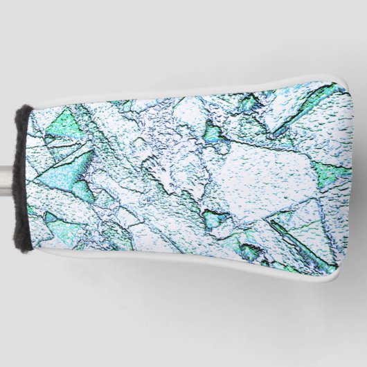 Rough as stone, in einer Mischung aus Zyan und Min Golf Headcover (Vorderseite)
