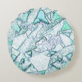 Rough as stone, in einer Mischung aus Zyan und Min Rundes Kissen (Rückseite)