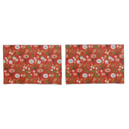 Rough Bamboo Floral Butterfly Kleeblatts in Red Kissenbezug