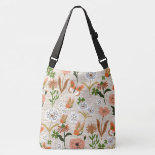 Rough Bamboo Floral Daisy Kleeblatts Bauernhof Tragetaschen Mit Langen Trägern