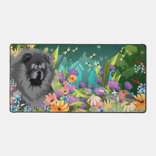 ROUGH BLACK CHOW-Schreibtischmatte Schreibtischunterlage (Vorderseite)