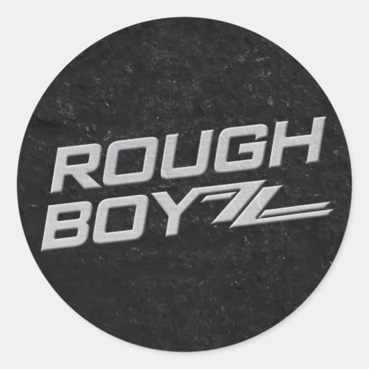 Rough BoyZZ Round Black Aufkleber (Vorderseite)