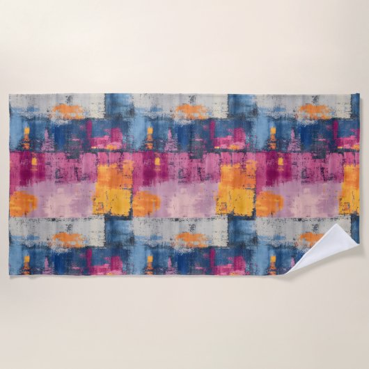 Rough Brushstroke Print Beach Tower Strandtuch (Vorderseite)