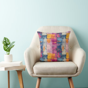 Rough Brushstroke Print Theme Pillow Kissen