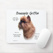 Rough Brussels Griffon History Mousepad (Mit Mouse)