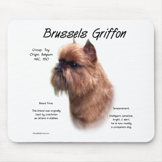 Rough Brussels Griffon History Mousepad (Vorne)