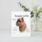 Rough Brussels Griffon History Postkarte (Stehend Vorderseite)