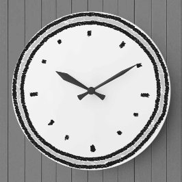 Rough Charcoal Gezeichnet Style Clock Face Große Wanduhr