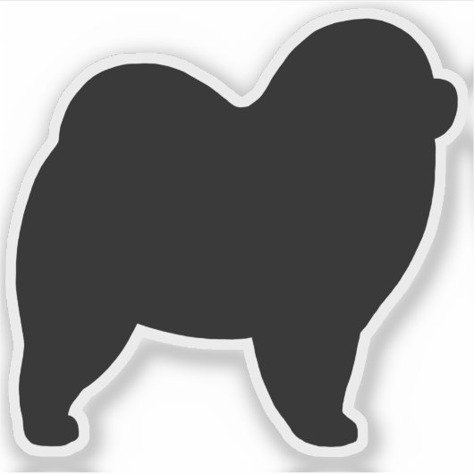 Rough Chow Chow Chow Hund Silhouette Vinyl Sticker (Vorderseite)