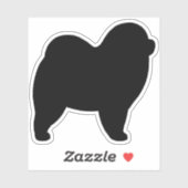 Rough Chow Chow Chow Hund Silhouette Vinyl Sticker (Blatt)