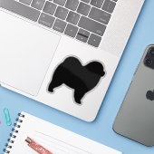 Rough Chow Chow Chow Hund Silhouette Vinyl Sticker (Laptop mit iPhone)