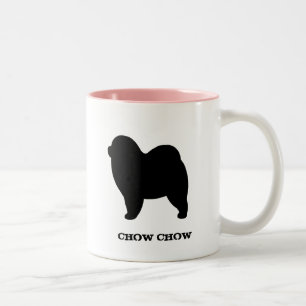 Rough Chow Chow Chow Hund züchten Silhouette Cust Zweifarbige Tasse