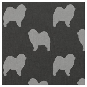 Rough Chow Chow Chow Hunde Silhouetten Gemustert Stoff