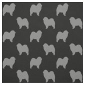 Rough Chow Chow Chow Hunde Silhouetten Gemustert Stoff (Muster)