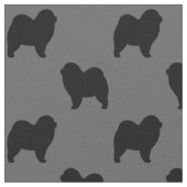 Rough Chow Chow Chow Hunde Silhouetten Gemustert Stoff (Nahaufnahme)