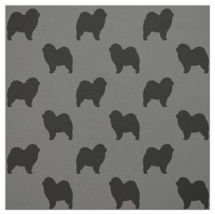 Rough Chow Chow Chow Hunde Silhouetten Gemustert Stoff